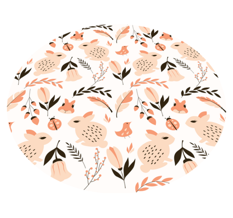 rubbits and flowers bathroom flooring - TenStickers