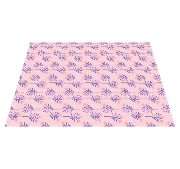 Floral vinyl rug with floral leaf pattern - TenStickers
