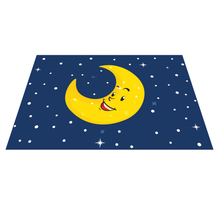 Happy Moon Smiling nursery vinyl rug - TenStickers