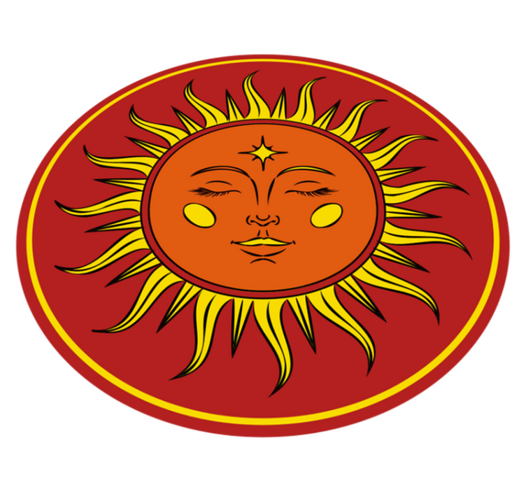 Sunny Face nature vinyl rug - TenStickers