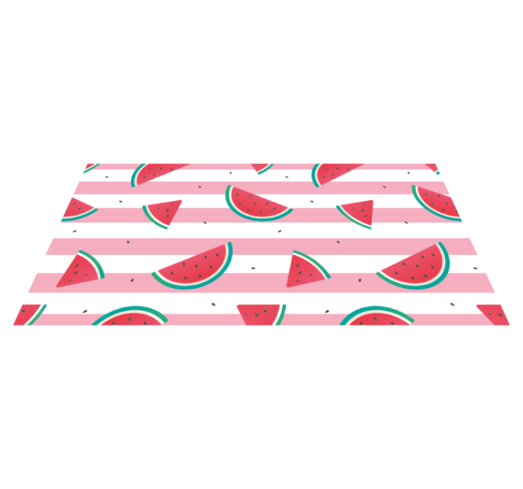 Watermelon Slice Illustration kitchen vinyl rug - TenStickers