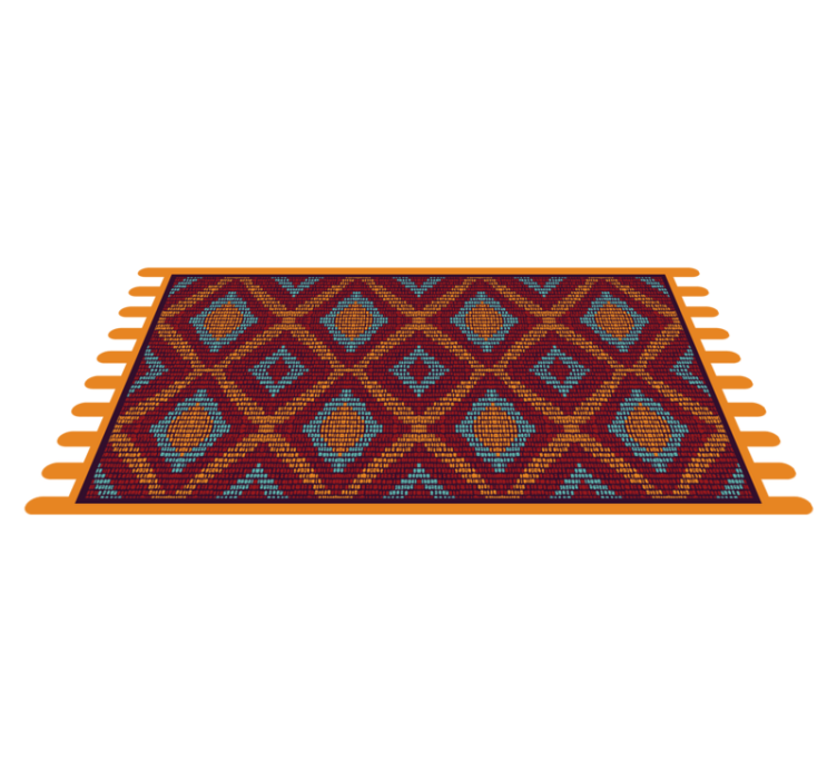Vibrant Geometric Pattern ethnic vinyl rug - TenStickers
