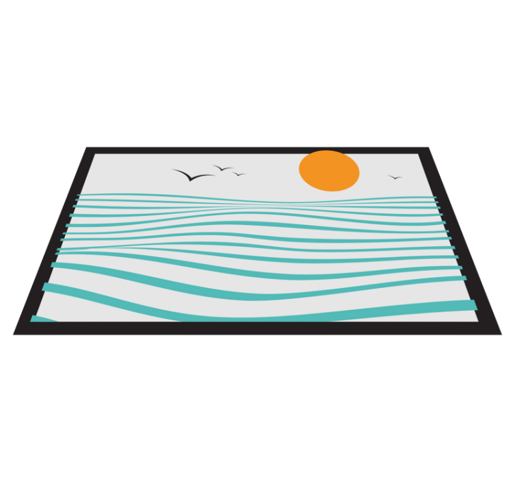 Sunset waves modern vinyl rug - TenStickers