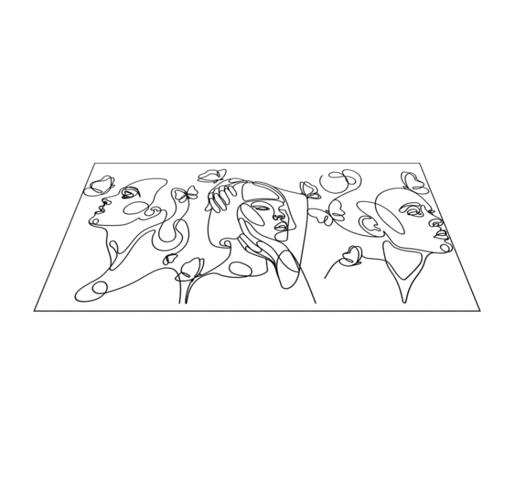 Three women silhouette custom rug - TenStickers