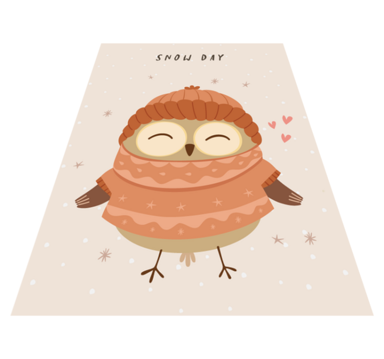 Snowy Owl Charm nursery vinyl rug - TenStickers