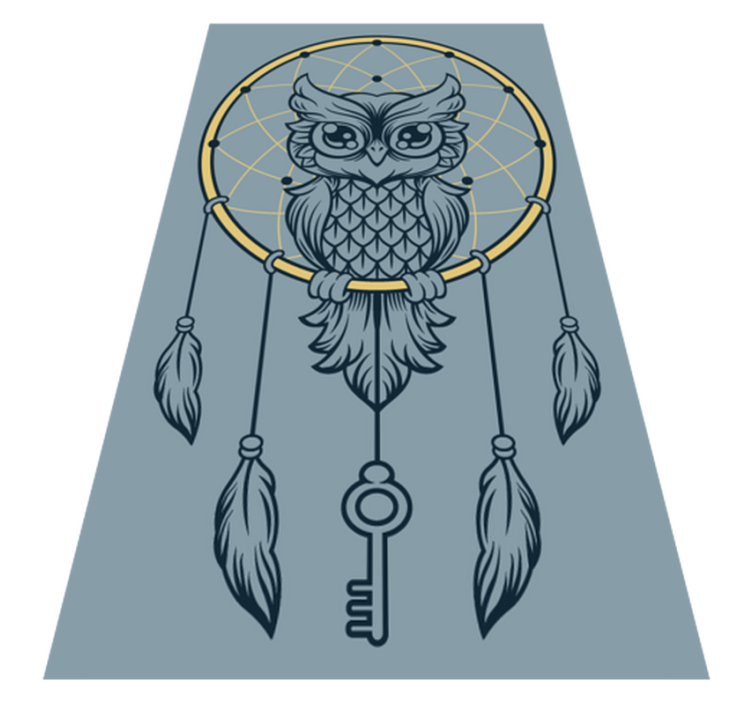 Black Owl with dream catcher bedroom rug - TenStickers