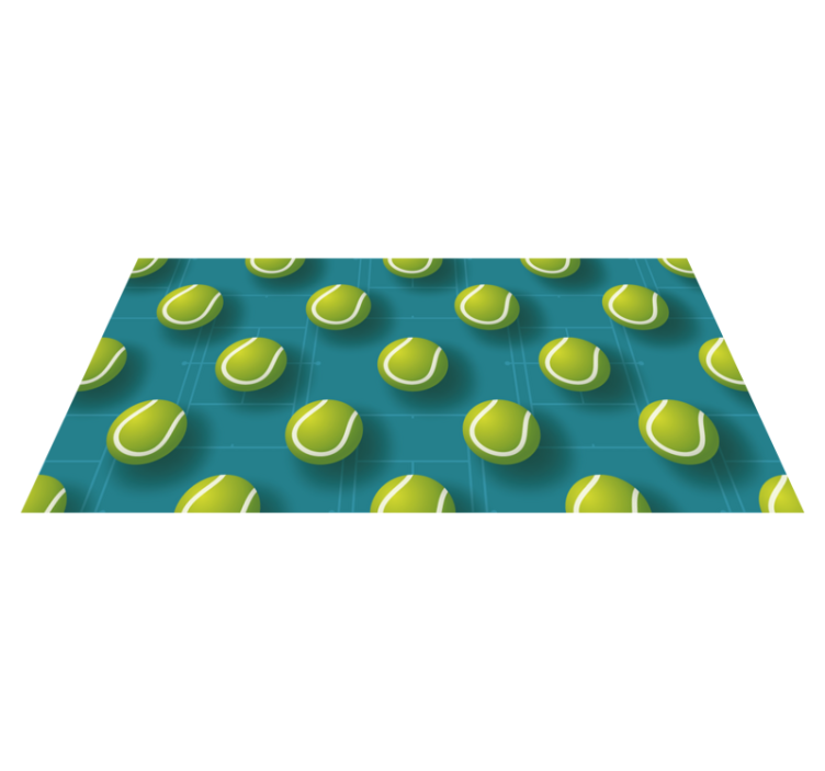 Tennis Ball Pattern teen vinyl rug - TenStickers
