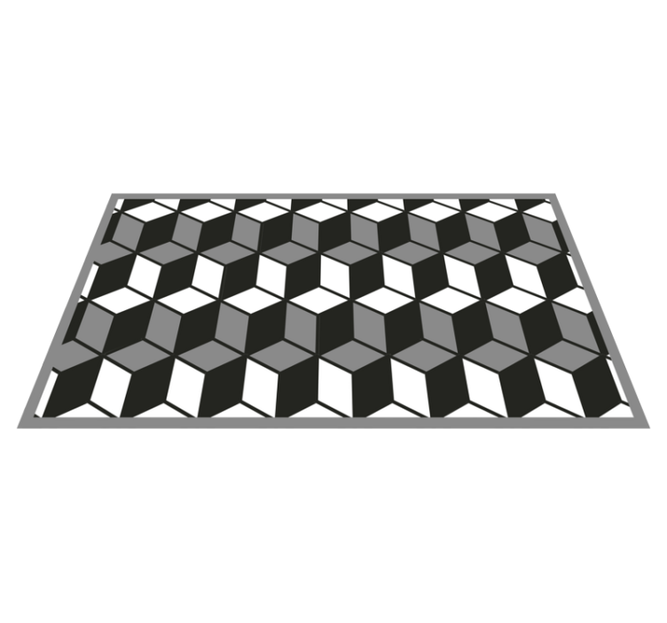 Cubic Pattern geometric vinyl rug - TenStickers