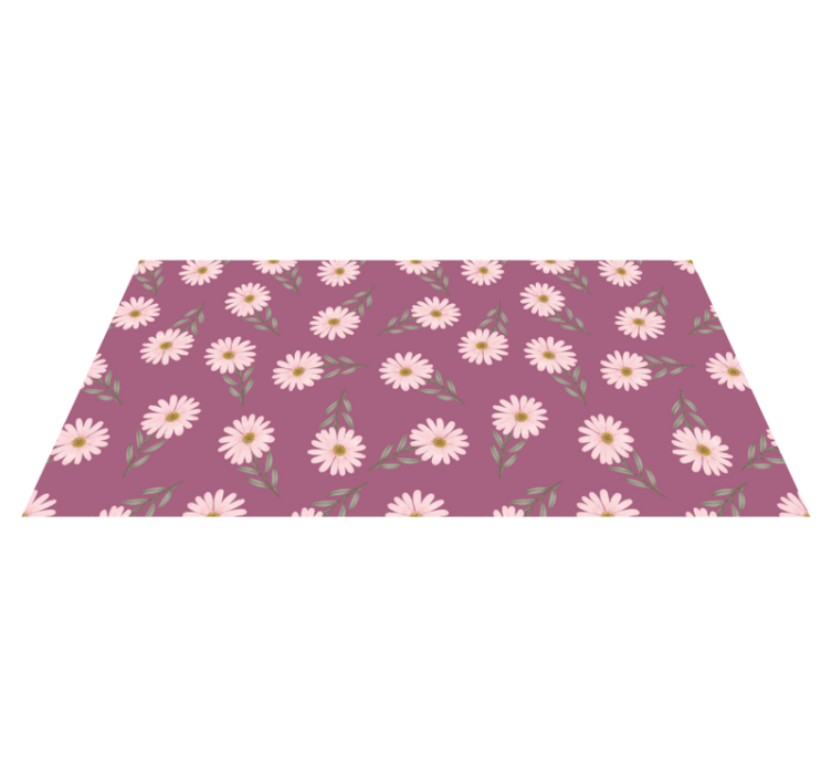 Daisy Set floral vinyl rug - TenStickers
