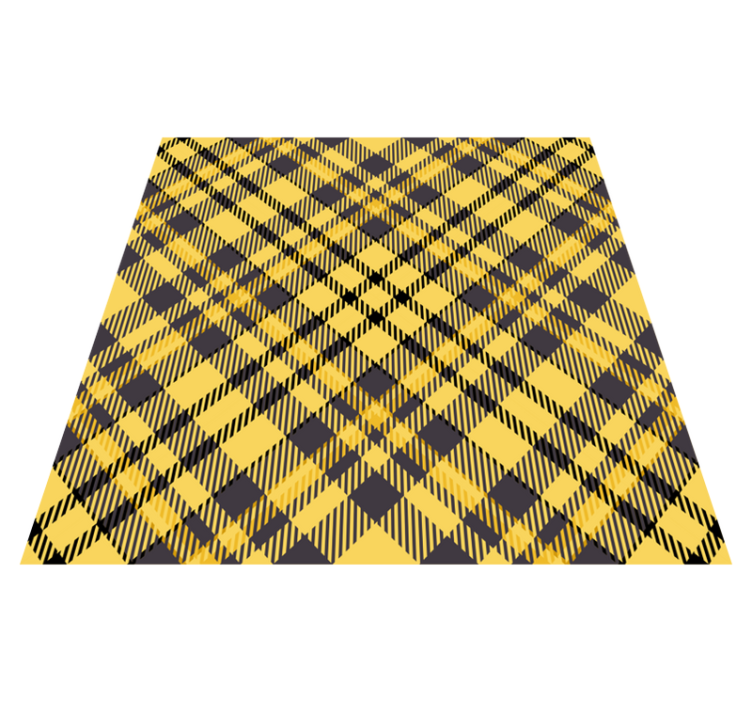 Yellow and Black Pattern striped vinyl rug - TenStickers