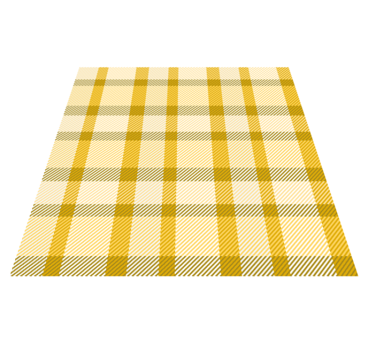 Yellow Checkered Pattern striped vinyl rug - TenStickers