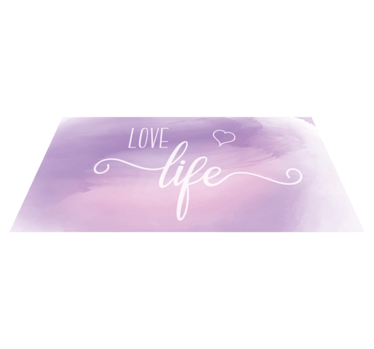 Love life on purple stain rectangular rug - TenStickers