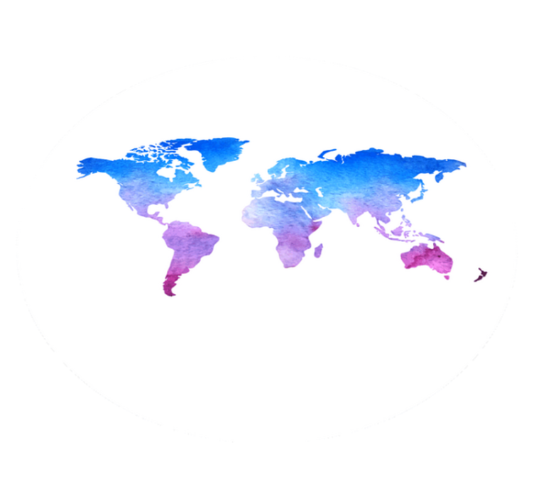 Circular watercolor texture. world map vinyl rug - TenStickers