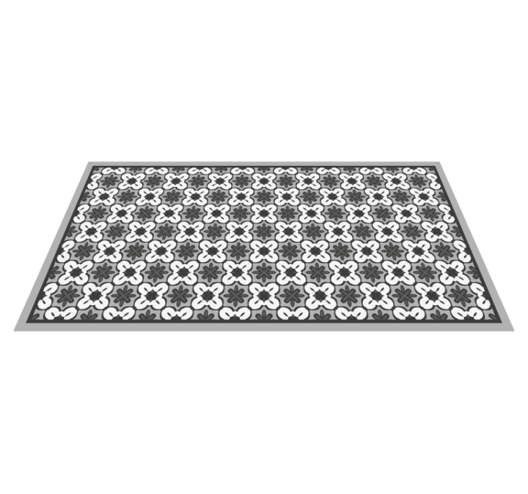 Classic Floral Pattern mosaic vinyl rug - TenStickers