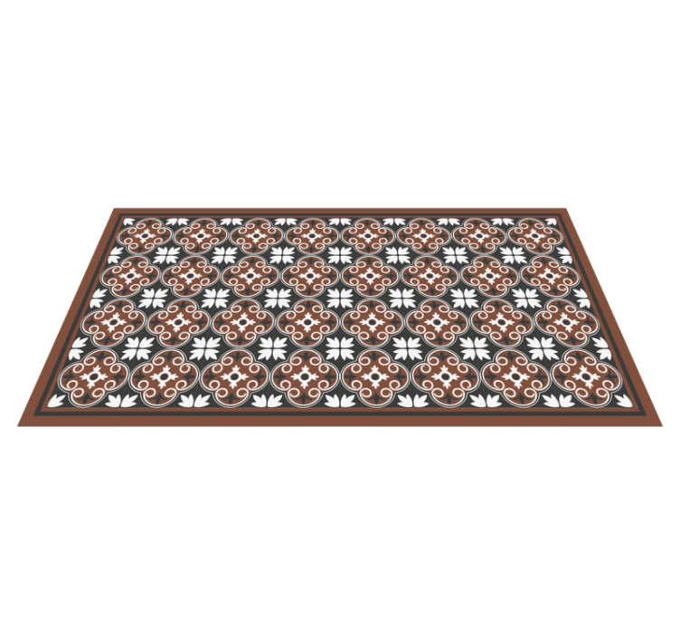 Complex floral arrangement mosaic vinyl rug - TenStickers