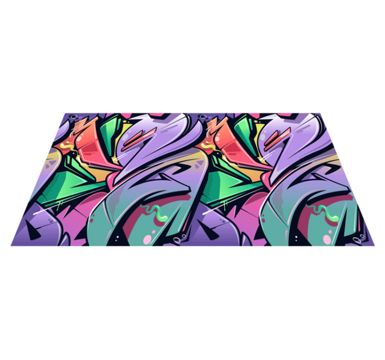 Vibrant graphite flow teen vinyl rug - TenStickers