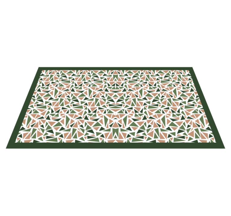 Green and brown nordic triangles geometric rug - TenStickers