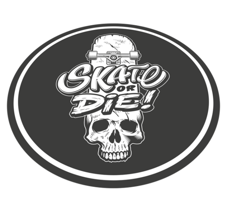 Skull skate or die teen vinyl rug - TenStickers