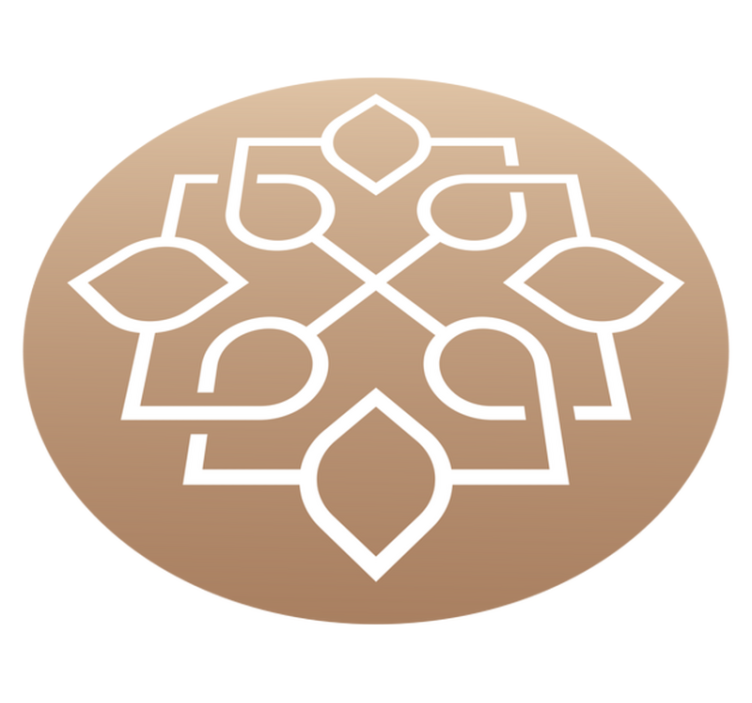 Brown and white motif mandala vinyl rug - TenStickers