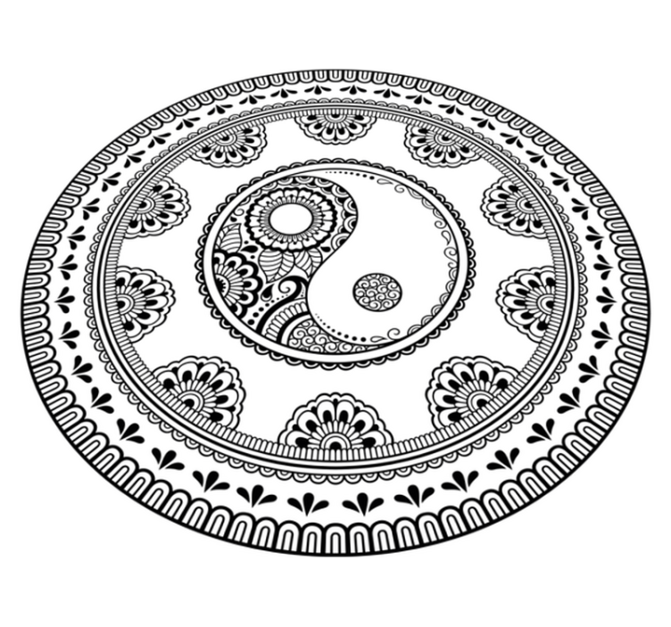 Spiritual hindi style mandala symbols  vinyl rug - TenStickers