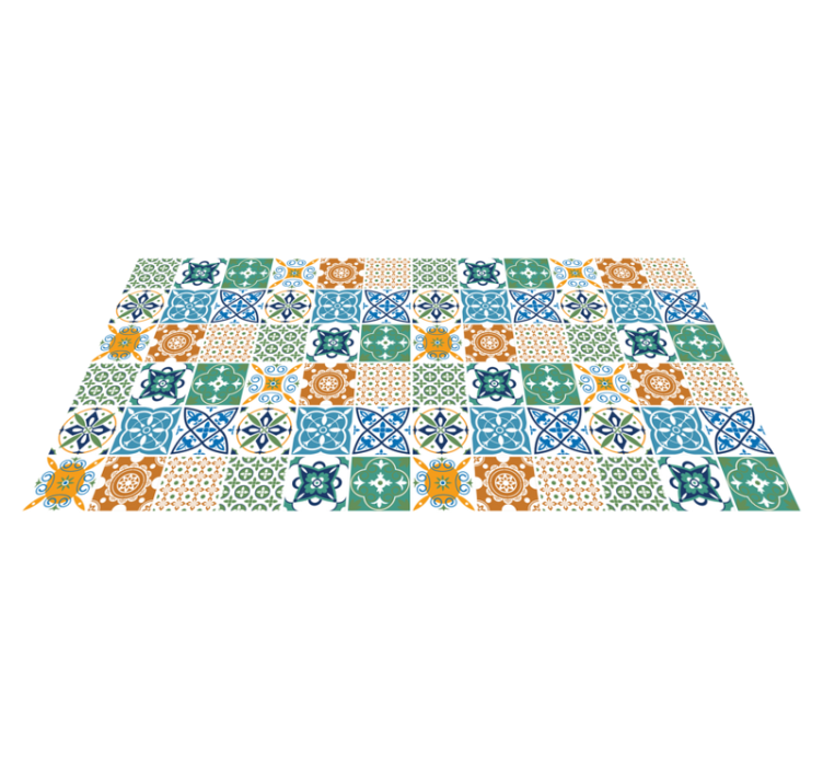 Porcelain colourful pattern kitchen floor tiles - TenStickers