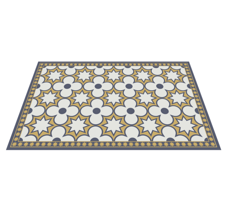 Yellow and blue stars pattern tile carpet - TenStickers