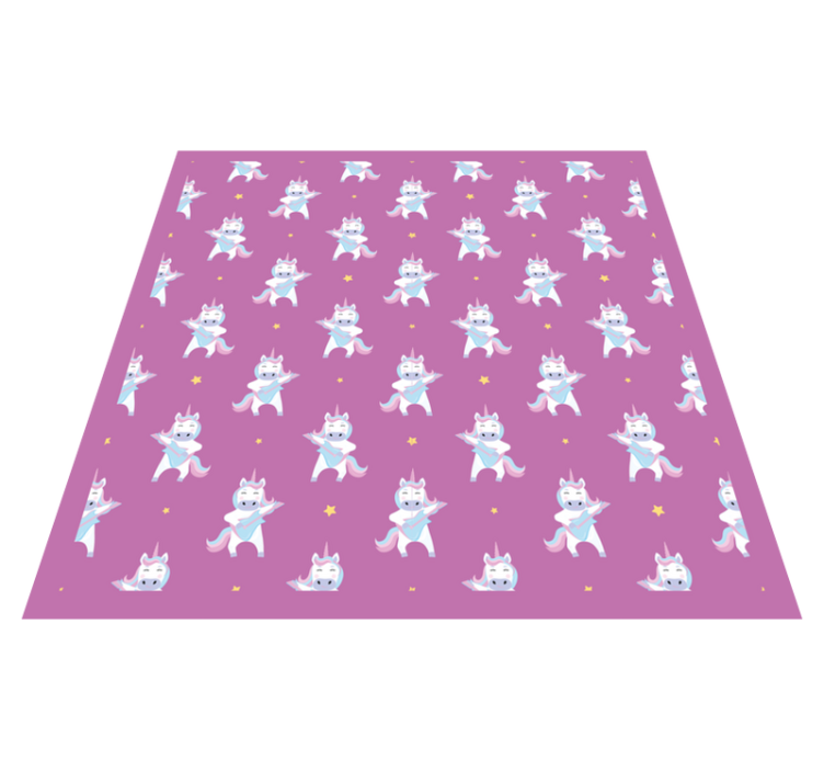 Whimsical Unicorn Motif kids vinyl rug - TenStickers