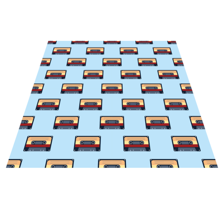 Kids vinyl rug vintage cassette design - TenStickers