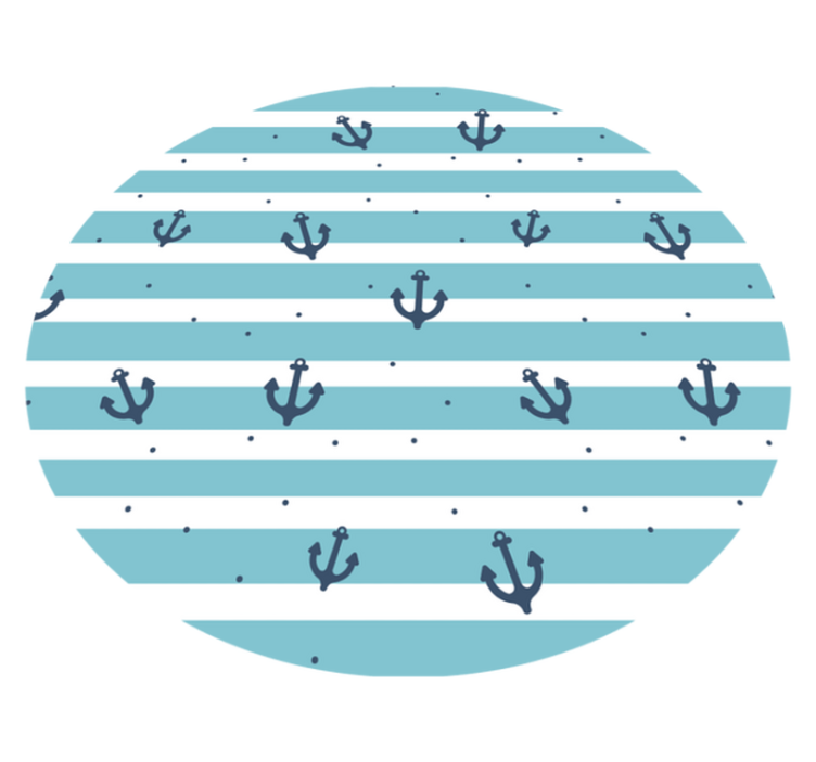 Blue maritime stripes bathroom vinyl rug - TenStickers