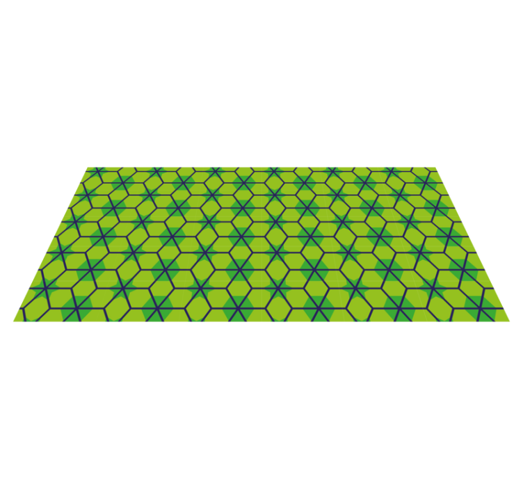 Green hexagonal pattern geometric vinyl rug - TenStickers