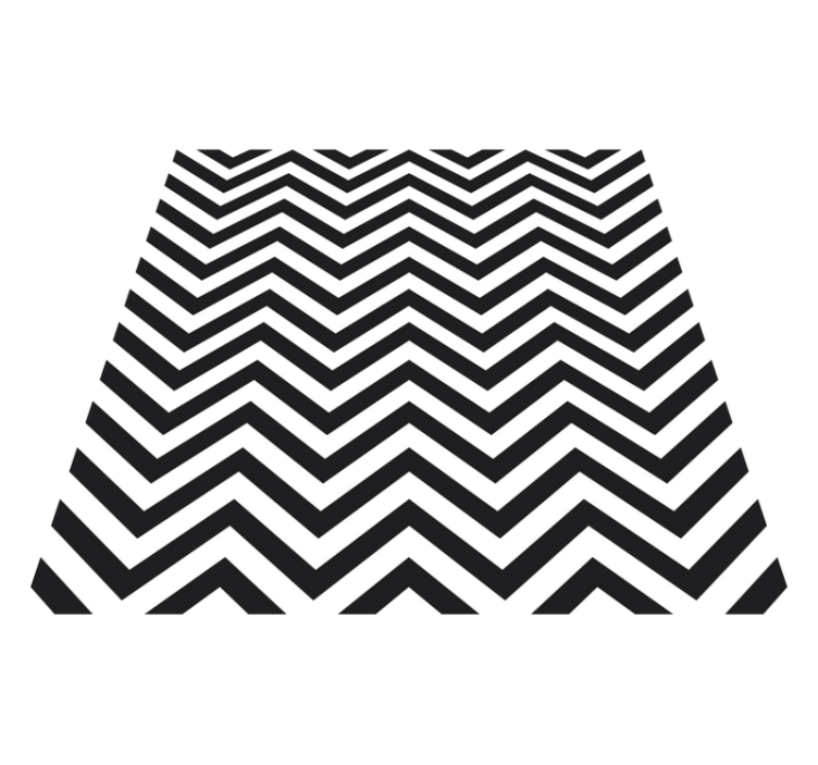 Striped vinyl rug in black and white chevron - TenStickers
