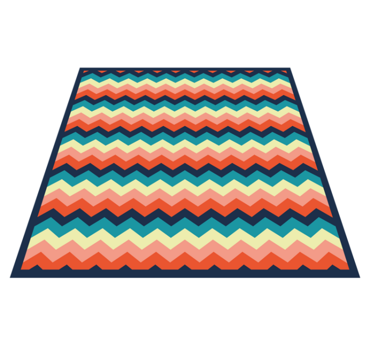 Striped vinyl rug with vibrant chevron pattern - TenStickers