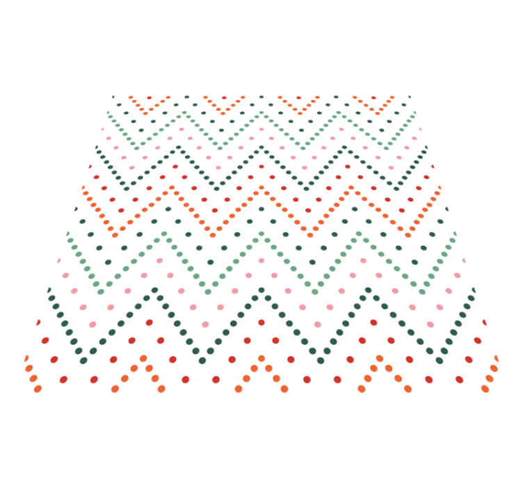 Zig zag lines multicolor dods square vinyl rug - TenStickers