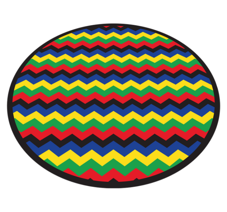 Geometric vinyl rug in colorful zigzag style - TenStickers