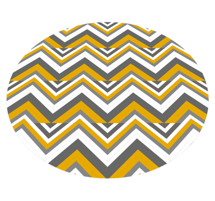 Geometric vinyl rug in grey and yellow chevron - TenStickers