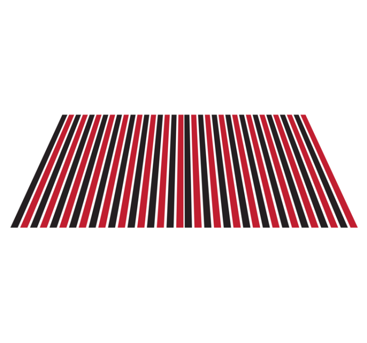 Striped vinyl rug in red and black pattern - TenStickers