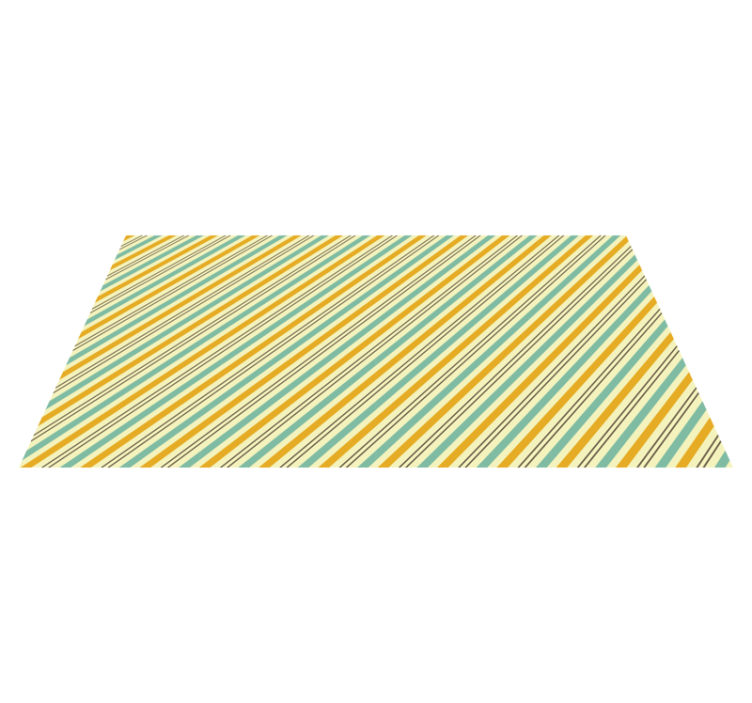 Diagonal blue and yellow striped vinyl rug - TenStickers