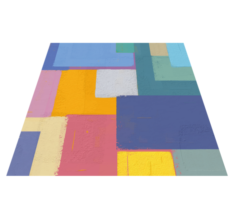 Vibrant abstract cubes geometric vinyl rug - TenStickers