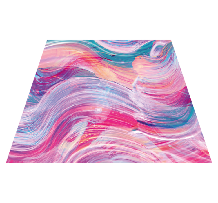 Textured vinyl rug in vibrant wave patterns - TenStickers