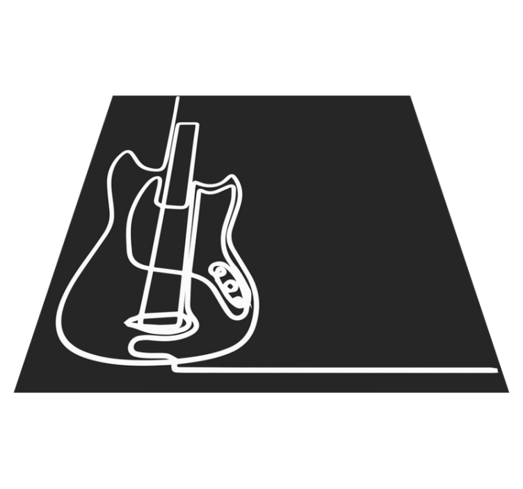 Guitar Outline Art teen vinyl rug - TenStickers