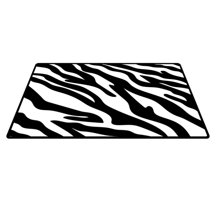 Classic zebra print background rectangular rug - TenStickers