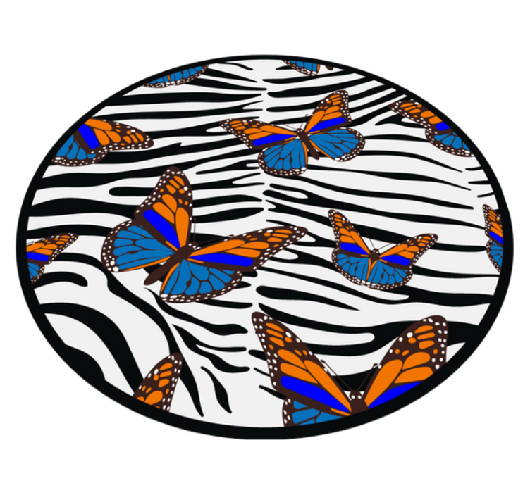 Butterfly Zebra Stripes animal print vinyl rug - TenStickers