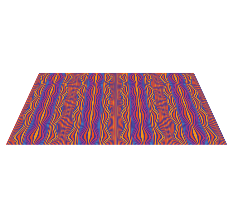 Geometric vinyl rug in bright wavy lines - TenStickers