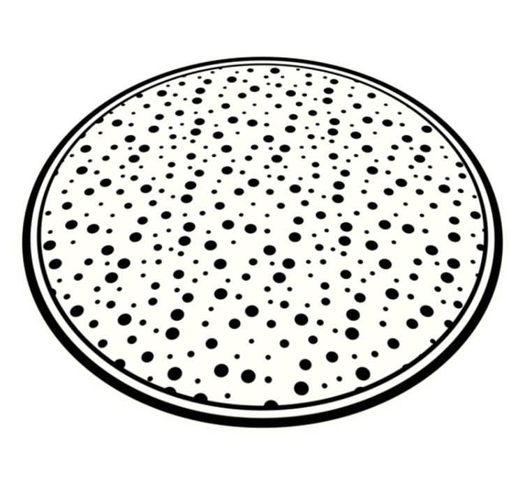 Black polka dots minimal vinyl rug - TenStickers