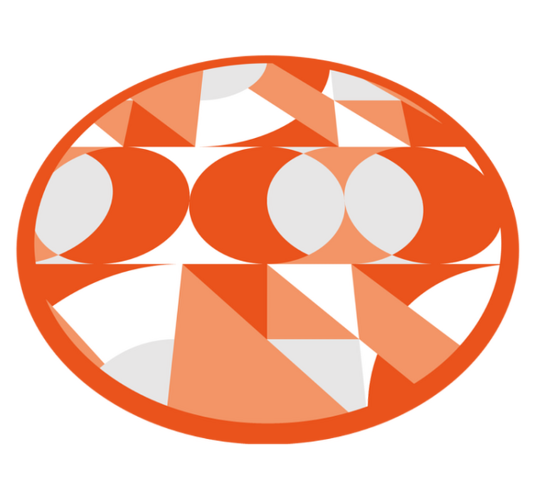 Orange retro patterns geometric vinyl rug - TenStickers