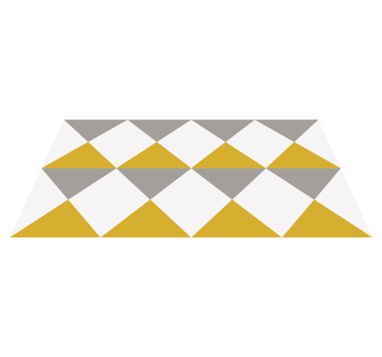 Grey and yellow diamonds geometric vinyl rug - TenStickers