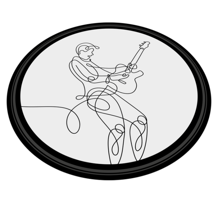 Line Art Musician textured vinyl rug - TenStickers