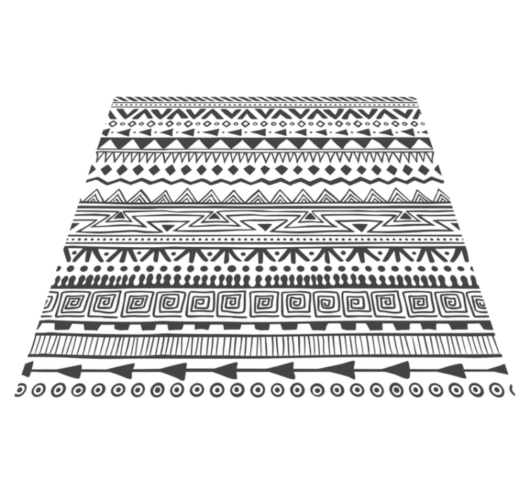 White and black design ethnic vinyl rug - TenStickers