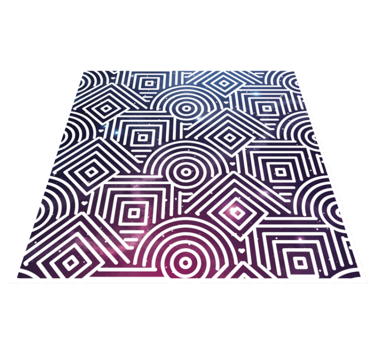 Complex rounds and squares geometric vinyl rug - TenStickers