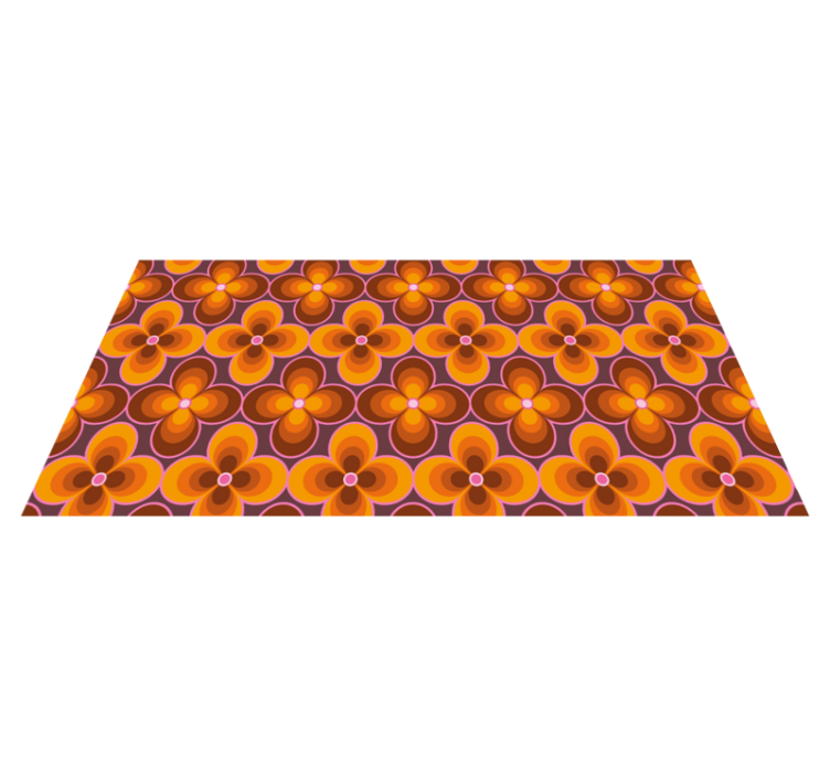 Retro floral pattern vintage vinyl rug - TenStickers